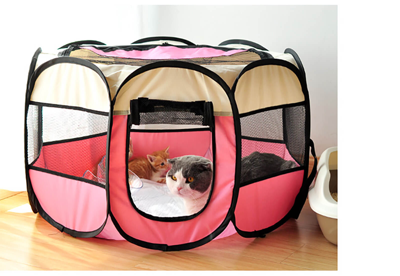 HENREK Pet Dog Cat Playpen Cage Crate Indoor & Outdoor Use Portable Folding Exercise Kennel 